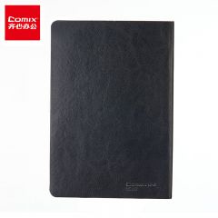 齐心  C5867 黑 软皮皮面本笔记本子日记本 A5/96张 会议记事本商务办公用品定制 本