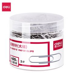 得力 0037-D 大桶装回形针(银)(筒) 银色 筒