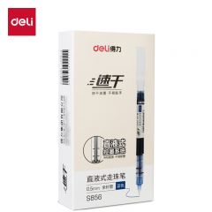 得力 直液式走珠笔 S856 蓝色(12支/盒)