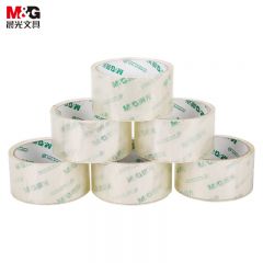 晨光（M&G）48mm透明封箱胶带米黄色胶带粘性好 胶带48mm*36米 AJD97327 6卷/筒