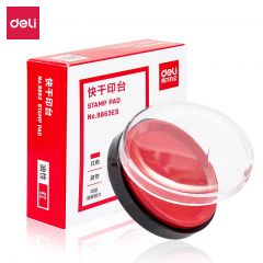 得力 φ80mm 圆形财务快干印台印泥 财务用品 办公用品 红色 9863ES
