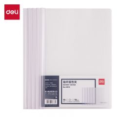 得力  63113   拉杆夹10只装 A4/10mm文件夹水滴杆抽杆夹学生试卷夹 收纳夹 透明