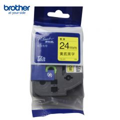 兄弟标签机色带 黄底黑字24mm TZE-651
