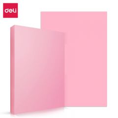 得力（deli） A4 70g浅红粉红色复印纸 彩色打印纸 儿童手工折纸剪纸彩纸 非硬卡纸 100张/包7391