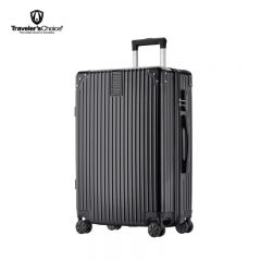 旅选（Traveler'sChoice） TC-LX80138 包角条纹铝框拉杆箱 黑色 20寸
