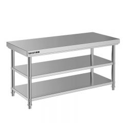 乐创（lecon） LC-J-ST1250商用三层工作台不锈钢工作台操作台1200*500*800mm