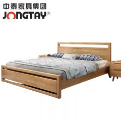 中泰（jongtay）实木床现代简约双人床 J-YQDZ19 1800*2000*450mm