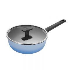 WMF 德国福腾宝 高颜值燃气电磁炉通用不粘煎锅星耀煎锅24cm-海盐蓝