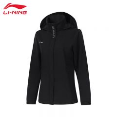 李宁（LI-NING） 防风保暖女款运动风衣AFDUA18-6黑色S
