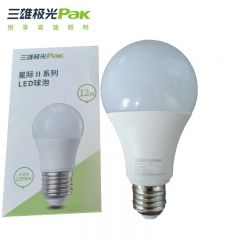 三雄极光 球泡 12W黄光PAK543050 LED灯泡高亮球泡球形灯厂房车间商超食堂
