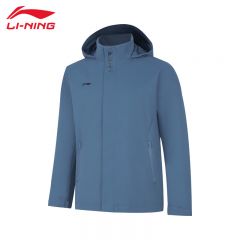 李宁（LI-NING） 防风保暖男款运动风衣AFDUA05-11雨幕蓝4XL