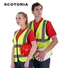斯卡地尔（SCOTORIA） PC18HV1302YG 反光背心警示坎肩 交通安全警示马甲 环卫施工执勤安全服 反光背心