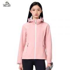 伯希和（Pelliot） 秋软壳冲锋保暖外套女 12230602 樱花粉 S