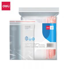 得力（deli） 食品密封袋9号26.5*20cm 防水防尘保鲜收纳PE透明 100只 3028