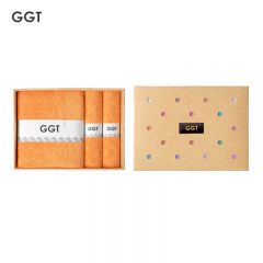 GGT 日本雪花绒浴巾毛巾礼盒三件套男女送礼比全棉纯棉吸水速干礼盒装 礼盒黄丹(1条浴巾+2条毛巾)