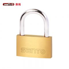 赛拓（SANTO) 铜挂铁挂锁 长梁薄型厚型 水电表箱浴室泳池游泳馆柜子门锁 通开  0055 铜挂锁(中号)50mm