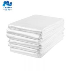 兰诗（LAUTEE）白色塑料袋90x100cm50只装3.8丝全新料透明打包袋酒店平口塑料袋家用收纳袋