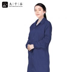 九千谷 防静电衣无尘大褂长款工作服男女防尘车间电子厂防护服 藏青色 M