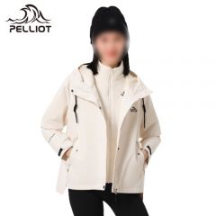 伯希和（Pelliot） 秋抓绒冲锋外套女三合一登山外套 12240112 米白色 L