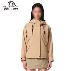 伯希和（Pelliot） 秋抓绒冲锋外套女三合一登山外套 12240112 黄卡其 S