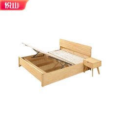 悦山 家用橡胶木床不含床头柜床垫 1350*2000*900mm
