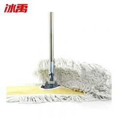 冰禹 BYJZ-3008 黄白色平板拖把 尘推排拖 棉线宽长地拖 80cm整套带杆