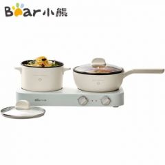 小熊(Bear) 双灶电煮锅 电炒锅 多功能电火锅 分体式煎炒焖煮料理锅 宿舍用小煮锅 电热锅 DRG-E12J1配蒸笼
