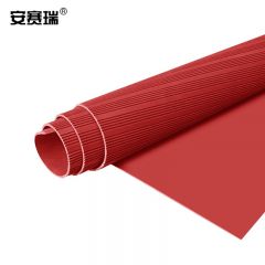 安赛瑞（SAFEWARE） 10KV高压绝缘地垫（1×1m）高压10KV绝缘胶垫配电室绝缘橡胶垫红色横纹 17332