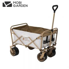 牧高笛（MOBIGARDEN） 星际营地车户外露营带娃可躺大容量折叠儿童露营推车【宽轮款刹车】米白/不含桌板