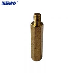 海斯迪克 HKW-212 六角铜柱 单头铜螺柱 机箱主板螺丝 六角隔离柱电路板接线铜支柱 单通支撑柱 M3*45+6(50个)