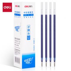 得力(deli) 拔帽中性笔笔芯 0.5mm子弹头签字笔水笔替芯 (6600/33109/Q7适用 ) 蓝色S760