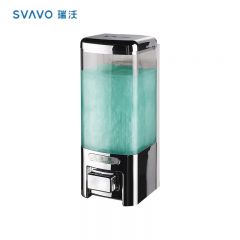 瑞沃 V-8101铬色 滴液款 壁挂式手动皂液器双头洗手液瓶酒店洗手液盒卫生间洗手瓶 500ml 个