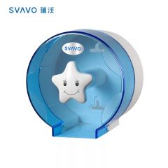 瑞沃 V-670透明蓝 壁挂式小卷纸盒免打孔防水卷纸筒壁挂厕纸盒 个