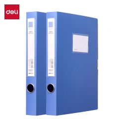 得力（deli） 5622AS 35mm档案盒12只/盒蓝色粘扣文件盒加厚塑料资料盒凭证人事城建文件收纳盒办公财会用品