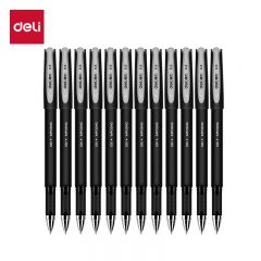 得力（deli） S30中性笔 练字笔签字笔商务办公黑色0.5mm子弹头 黑 12支/盒
