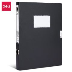 得力（deli） 5623 档案盒A4粘扣档案盒塑料文件盒 财会文件收纳资料盒50mm 黑色 单支装