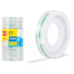 得力（deli）30001强韧型文具胶带8mm*30y*38um(高透)(12卷/筒) 高粘小胶带 开学必备学习用品 错题整理学生文具