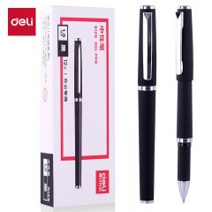 得力（deli）S107 中性笔1.0mm子弹头黑色签字笔水笔办公文具12支/盒