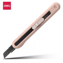 得力（deli）纽赛NS063-SA纽赛美工刀红色壁纸刀裁纸刀办公用品尾部自带折刀器