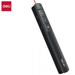 得力（deli） 2808L激光笔 360度控制教师专用ppt超链切换教鞭无线演示器课件笔 红光激光翻页笔 黑色