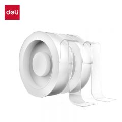得力（deli） 33625双面透明胶带15mm*3m*1mm 透明 2卷/盒强力纳米胶带防尘泡壳对联春联专用水洗可重复使用